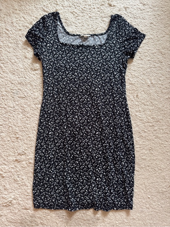 See You Monday Dresses & Skirts - See You Monday Y2K Black Mini Dress with White Floral Print